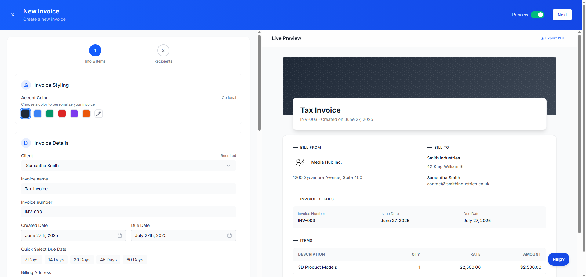 Track revenue without spreadsheets dashboard interface showing video planning features and tools for service businesses